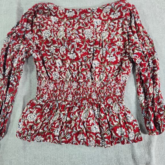 Feather Bone Wom Sz 4 Anthropologie Corset Waist Boho Piratecore Hippie Blouse - Picture 11 of 12